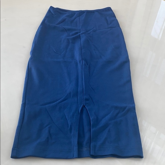 American Apparel Blue Ponte Knit midi skirt XS - Picture 5 of 10